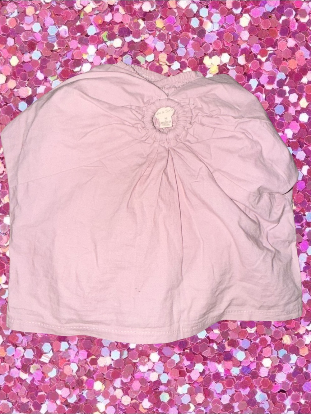 NWT Sim & Sam Pink Puff Sleeve Crop Top | Size Small | Super Cute!